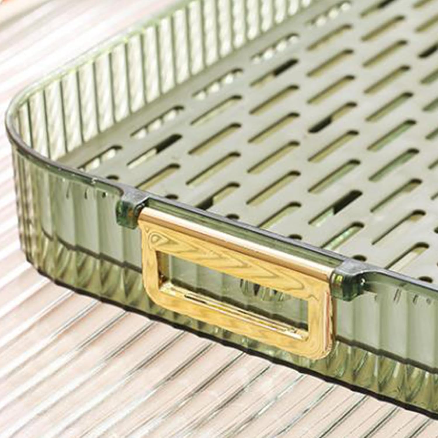 Dish Drain Tray Multipurpose, Double Layer Drain Board, Efficient Draining with Hollowed Design, Light Luxury ABS PP Plastic Drain Tray for Tea Fruit Dish Utensil Storage (L)