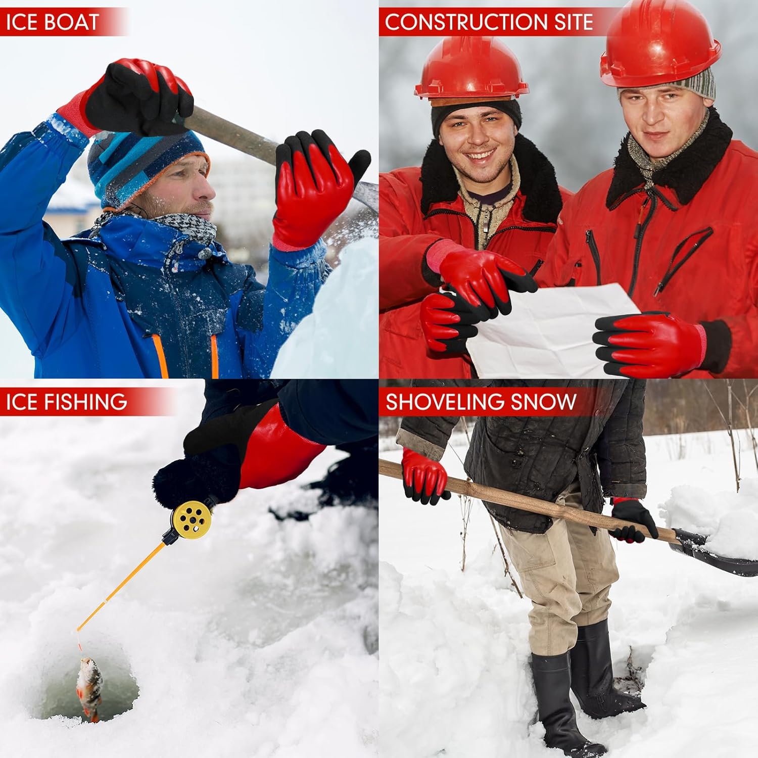 Mepase Waterproof Insulated Winter Work Gloves for Men, Latex Coated Cold Weather Thermal Gloves for Freezer Work, Shoveling - Image 6