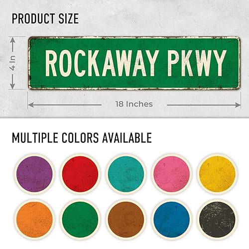 Miniatura 2 de Letrero rústico personalizado, decoración personalizada de calle y regalo, 4 x 18 pulgadas, ACM, resistente a la decoloración, fabricado en Estados