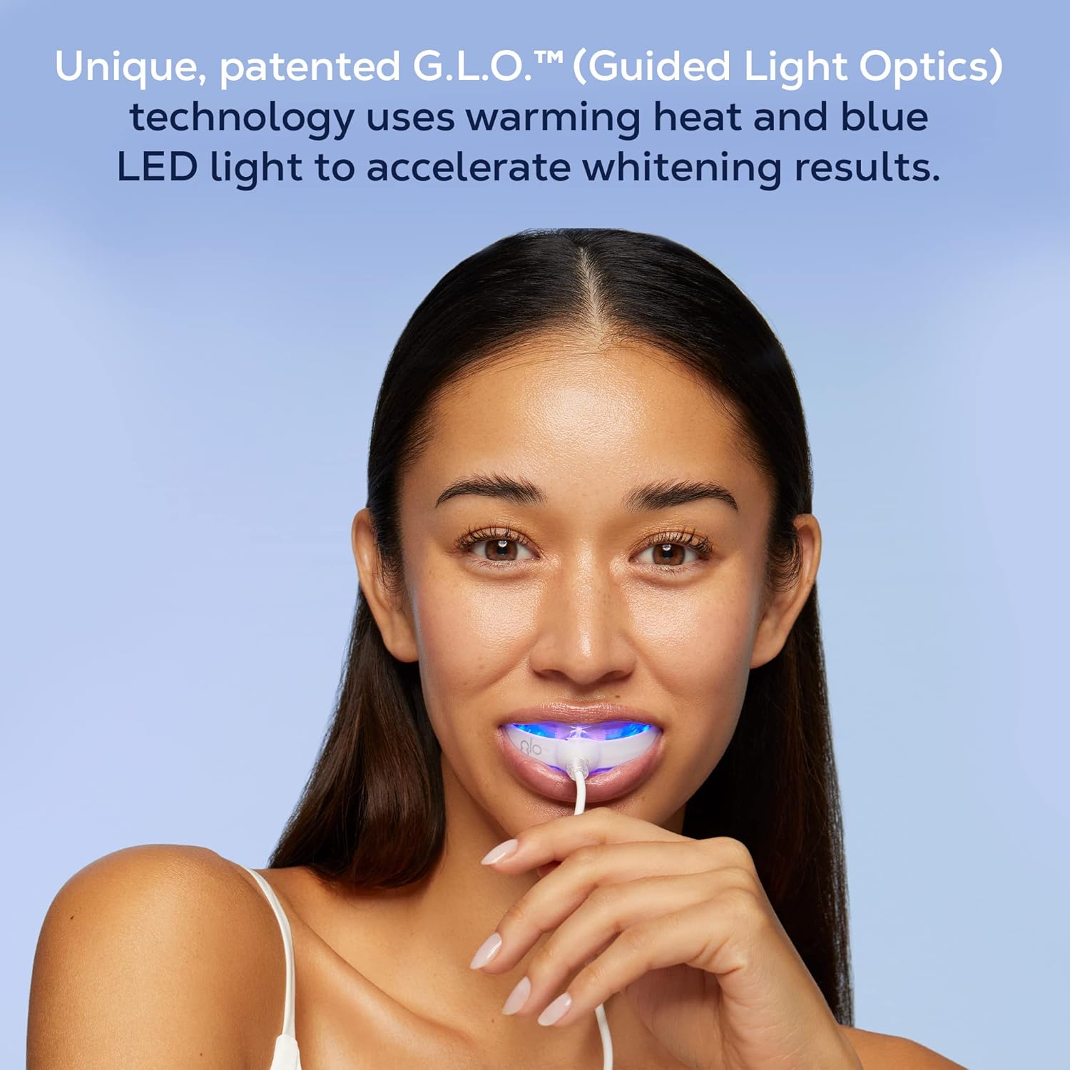 GLO Brilliant Deluxe Teeth Whitening Device Kit with Patented Blue LED Light & Heat Accelerator for Fast, Pain-Free, Long Lasting Results. Clinically Proven. Includes 10 GLO Gel Vials+ Lip Care : Beauty & Personal Care