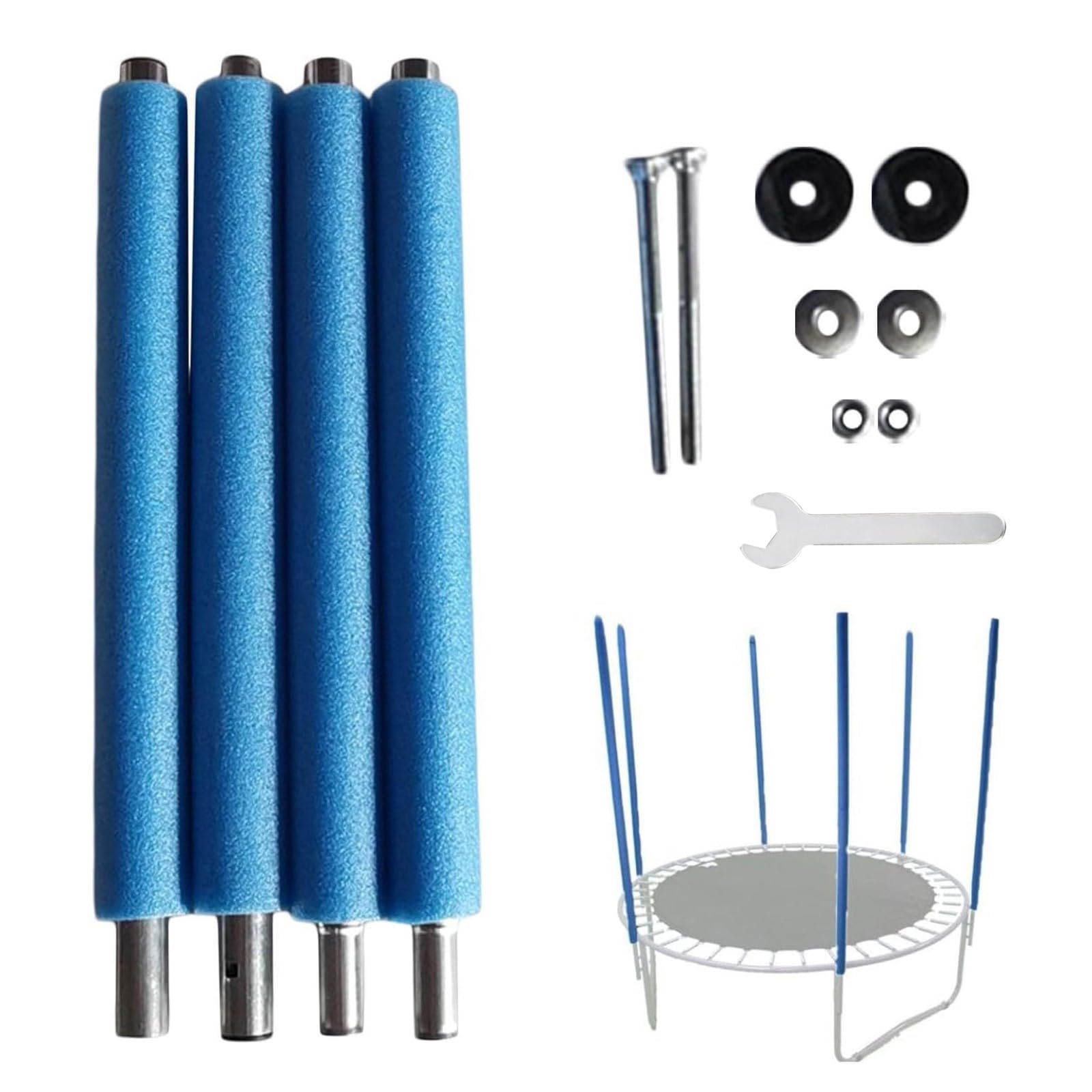 Poteaux de rechange pour clôture de trampoline, poteaux en acier robuste, accessoires de cadre de trampoline pour trampolines ronds de 1,8 m à 4,9 m