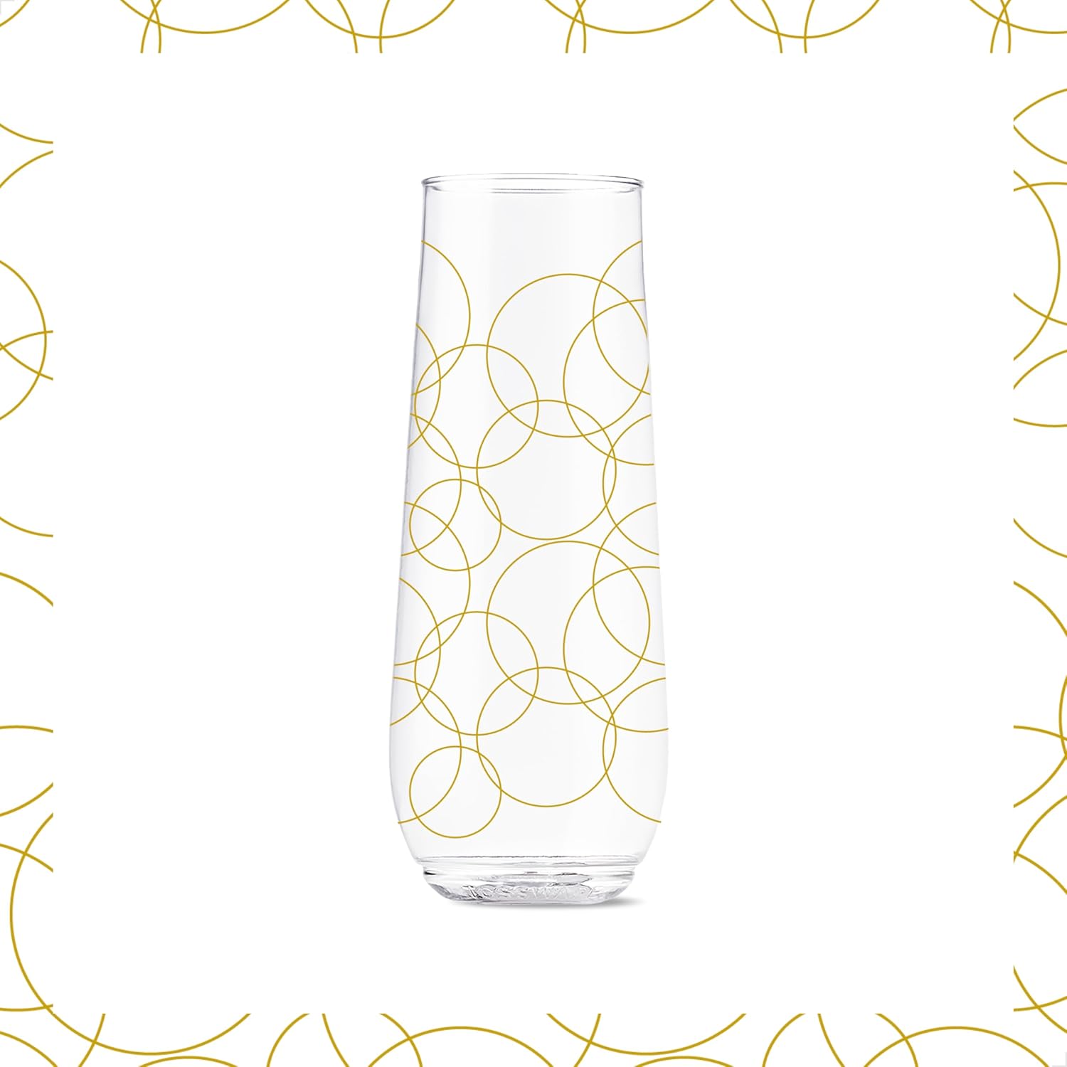 TOSSWARE POP 9oz Flute Festive Cheers Series, SET OF 6, Premium Quality, Recyclable, Unbreakable & Crystal Clear Plastic Printed Champagne Glasses - Image 4