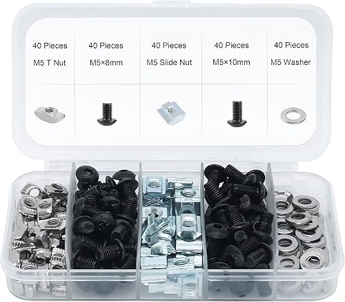 Miniatura 2 de 200 kits de tuercas de ranura en T para marco de perfil de extrusión de aluminio serie 2020, kit de tuercas de tornillo de ranura de 0.236 in, 40