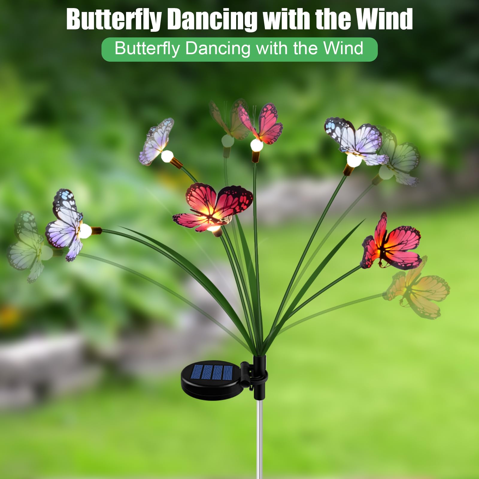 4 Luci Solari Farfalla Per Giardino - Impermeabili, Con 2 Modalità Di Illuminazione E Design Swaying - Foto 9