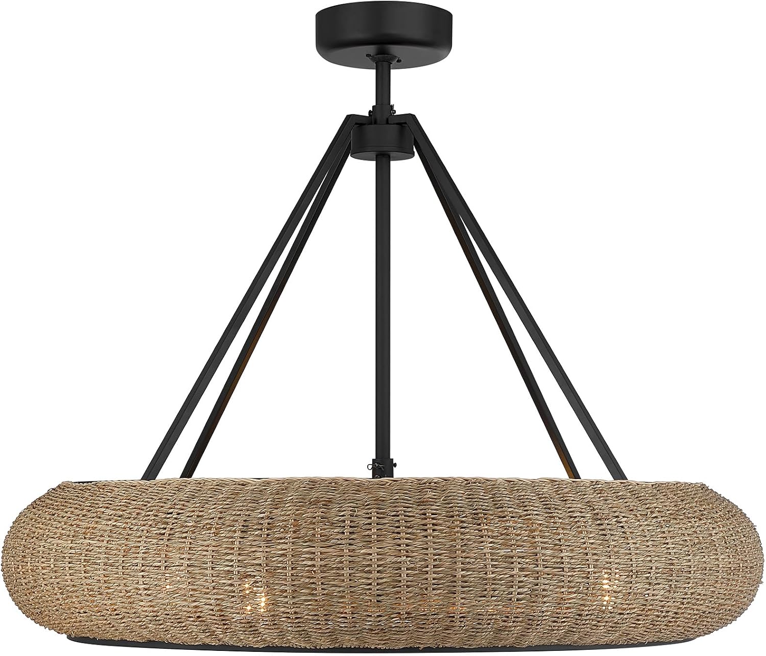 Savoy House 40-FD-8302-89 Gaia Fandelier by Breegan Jane Chandelier Ceiling Fan with Light and Remote, 4-Light 24 Total Watts, 47" H x 40" W, Matte Black