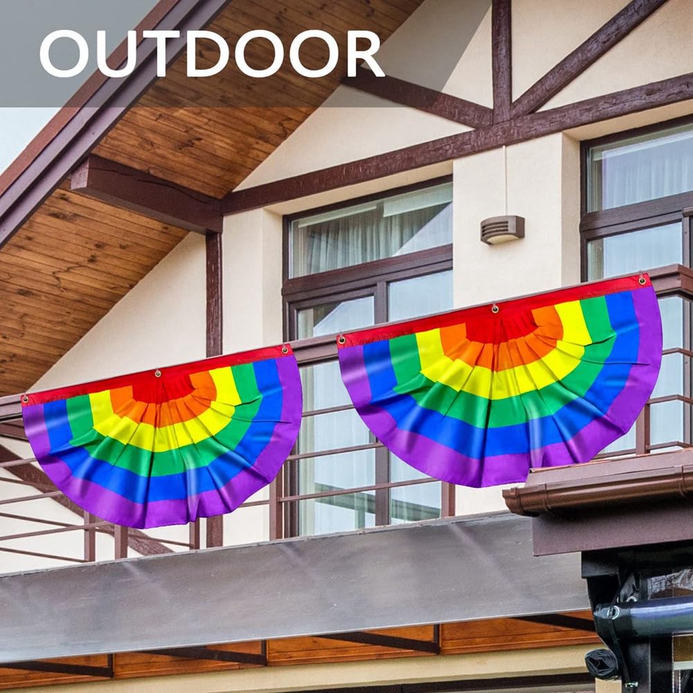 Pride Regenbogen-Wimpelkette, 4,5 X 91 Cm, 2 Stück – Bunte LGBTQ+ Deko Für Parade, Party & Wand
