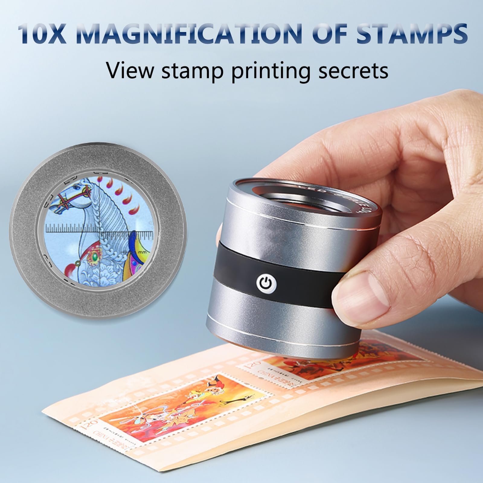 Microscopio de lupa de mano con luz LED, lente óptica de 30 mm, recargable tipo C, ideal para joyería, caligrafía e inspección de porcelana
