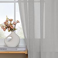 Vista 5 de Turquoize Elegantes cortinas de lino para puerta francesa, paneles de cortina de filtrado de luz, panel de lino con bolsillo para barra, panel