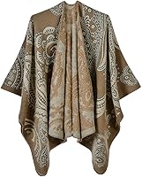 Vista 146 de Urban CoCo Poncho de colores para mujer, chal con frente abierto, color en bloques