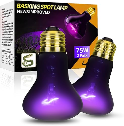 LEDBOKLI Bombillas de calor para reptiles, lámpara de calor de 75 W, bombillas infrarrojas para mascotas, bombilla de calor E26 de 110 V para