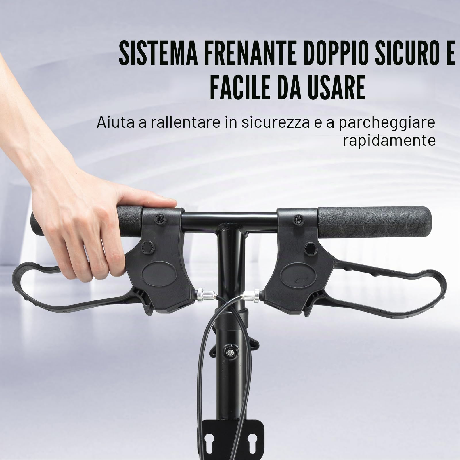 VEVOR Monopattino Pieghevole per Ginocchio Carico160 kg Ginocchia Girevole Acciaio al Carbonio con Manubrio, Regolabili Altezza, Ruota da 30,48 cm per Tutti i Terreni, Ginocchio Caviglia Infortunata