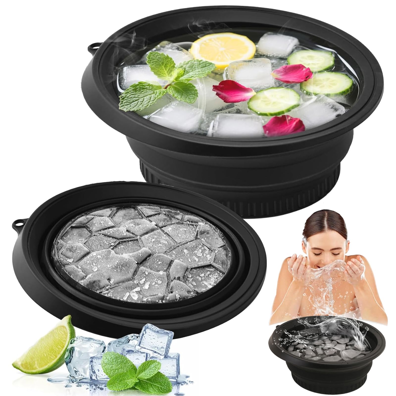 Tiny-Trees® Facial Ice Bath Bowl with Built-In Ice Cube Tray – Collapsible Silicone Face Bowl for Cold Plunge Therapy Skin Tightening Acne Relief & Anti-Inflammation, Spa Tool for Home Travel Camping-image-27