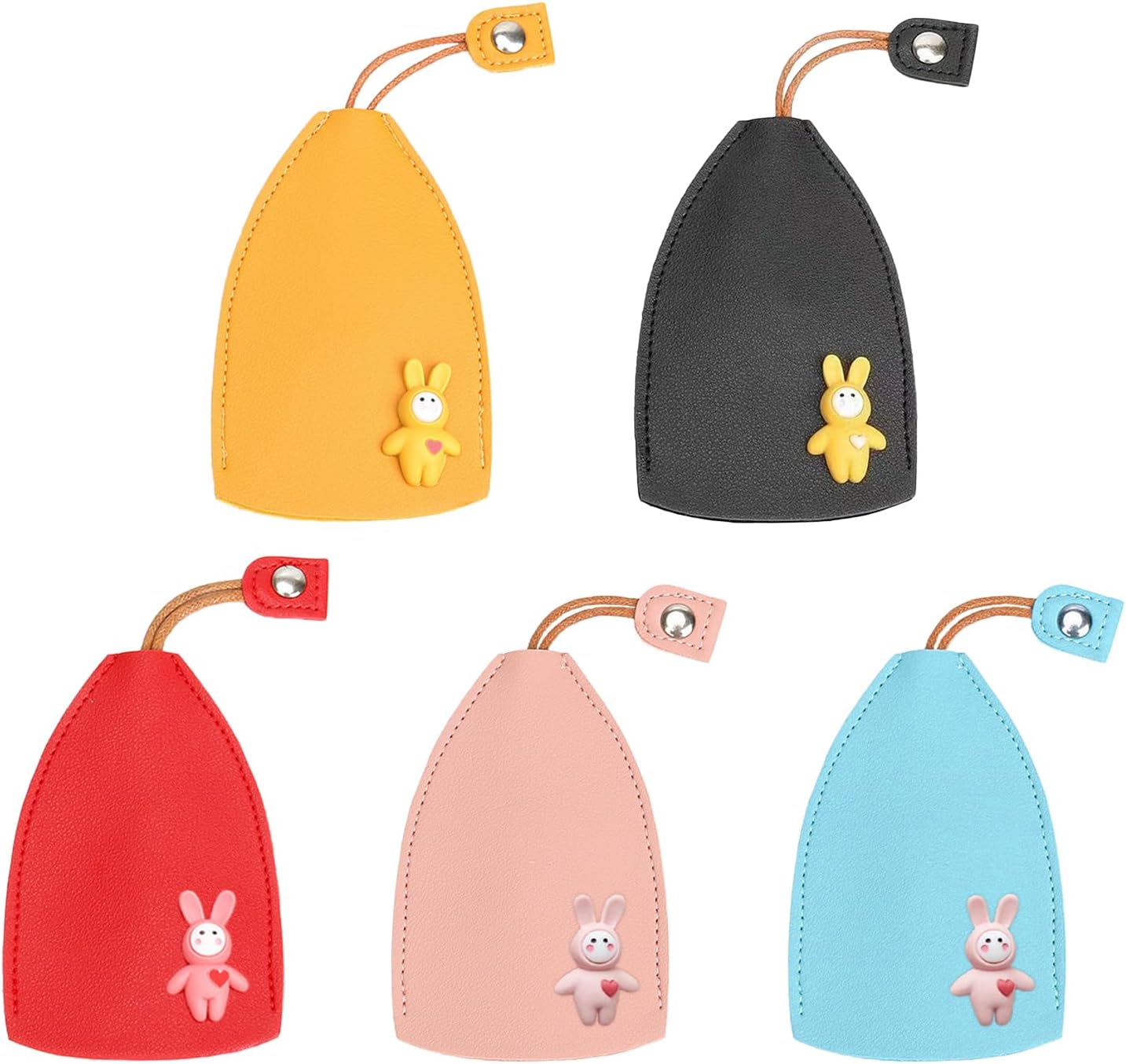 5 Pcs Pull-Out Key Case - Cute, Creative PU Leather Design for Men & Women, Party Gifts & New Car Gift