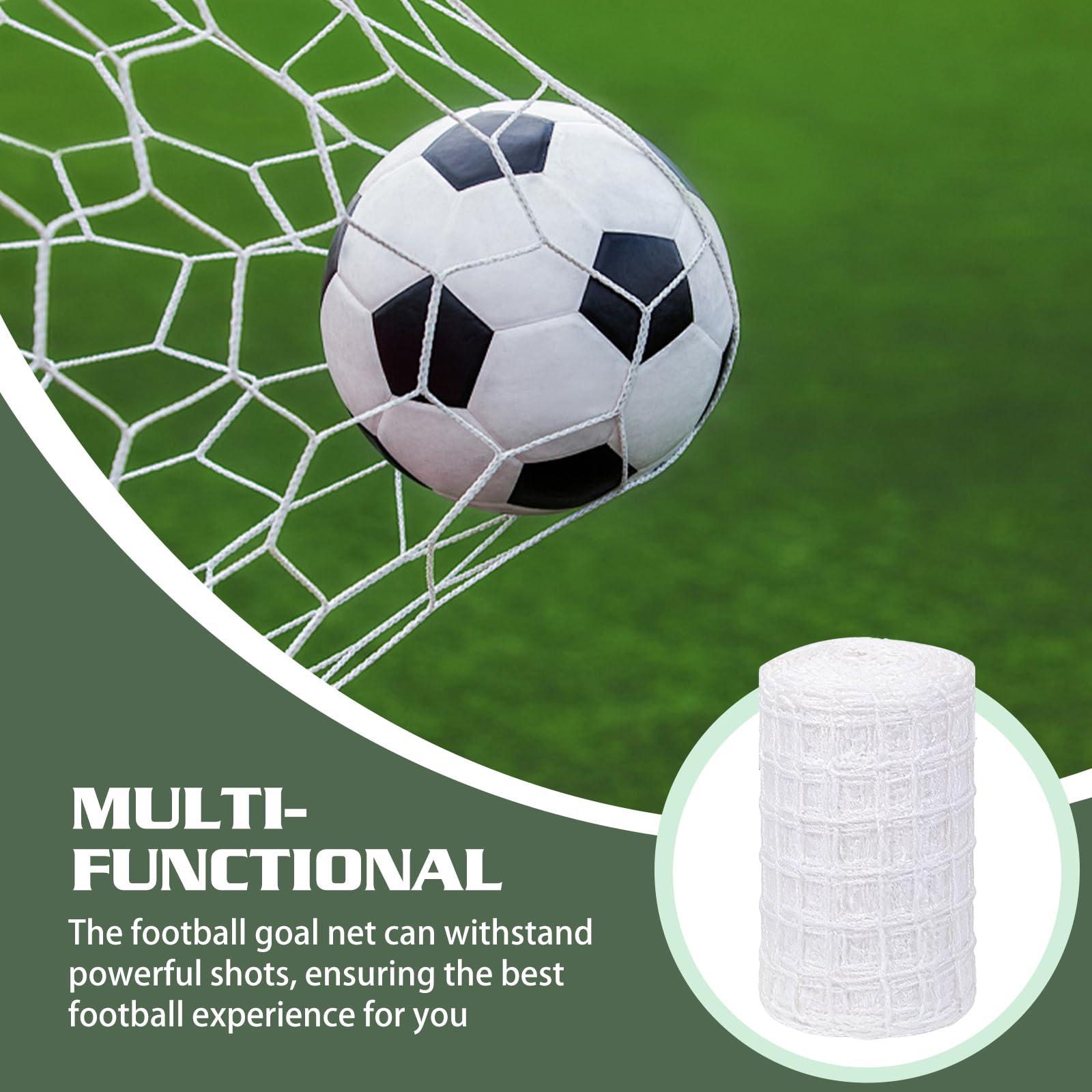Rete di ricambio per porta da calcio, 3 m x 2 m, in polipropilene, per cancello da calcio, rete per cancello da calcio, rete da calcio, per allenamento di calcio, gioco di calcio