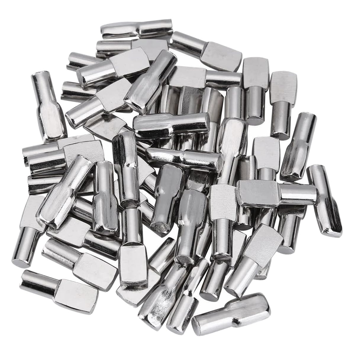 Willoghsa 1 Set 5Mm Cabinet Shelf Support Pegs Bracket Support Pins for Shelves, 100Pcs Silver Color