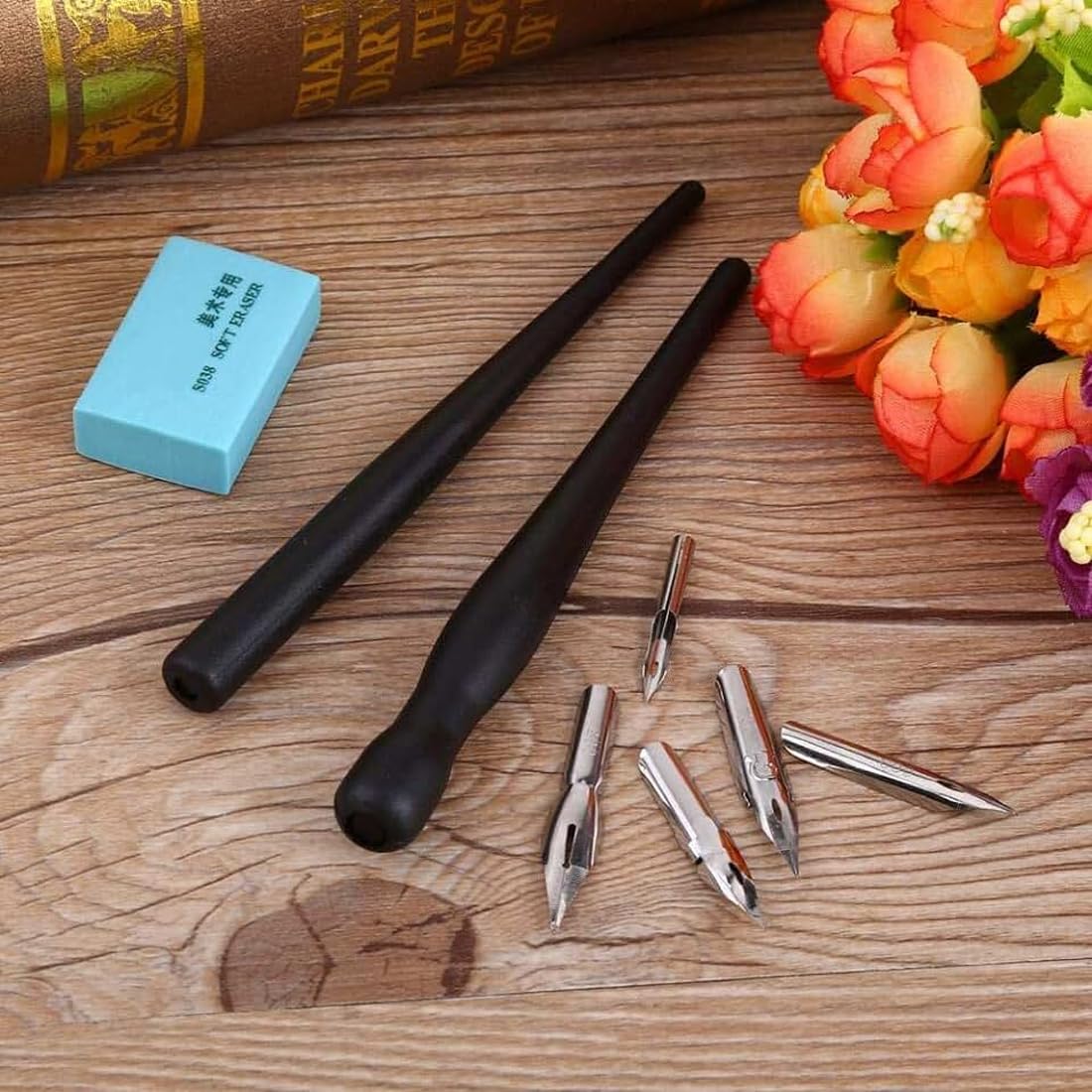 LuLiyLdJ Calligraphy Nib Set, Calligraphy Nibs, Calligraphy Nibs Set including 2 Pen Holders and 5 Nibs - Image 4