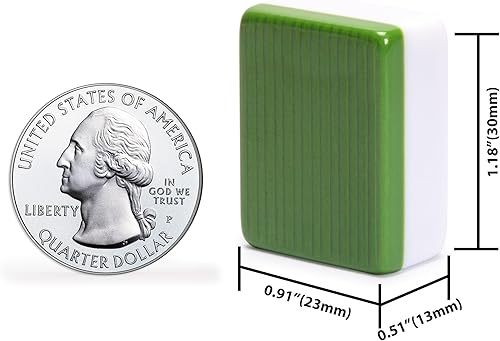 Miniatura 5 de Set de Mahjong Americano de Yellow Mountain Imports, Huntington con 166 Azulejos de Mahjong de Melamina, Estuche Blando Verde Mineral - 4 Estantes