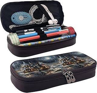 Christmas Print Leather Flap Cosmetic Case, Cosmetic Bag, Zipper Storage Bag, Leather Flap Stationery Bag