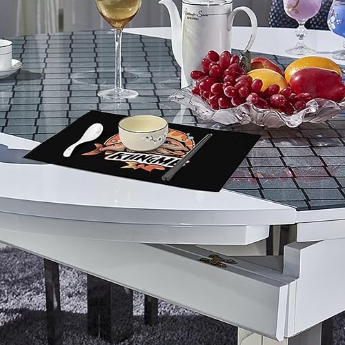 Miniatura 4 de King Me Salmon Fishing Placemats Set of 6 Resistant Table Mats Washable Place Mats for Dinner Party Table Decoration