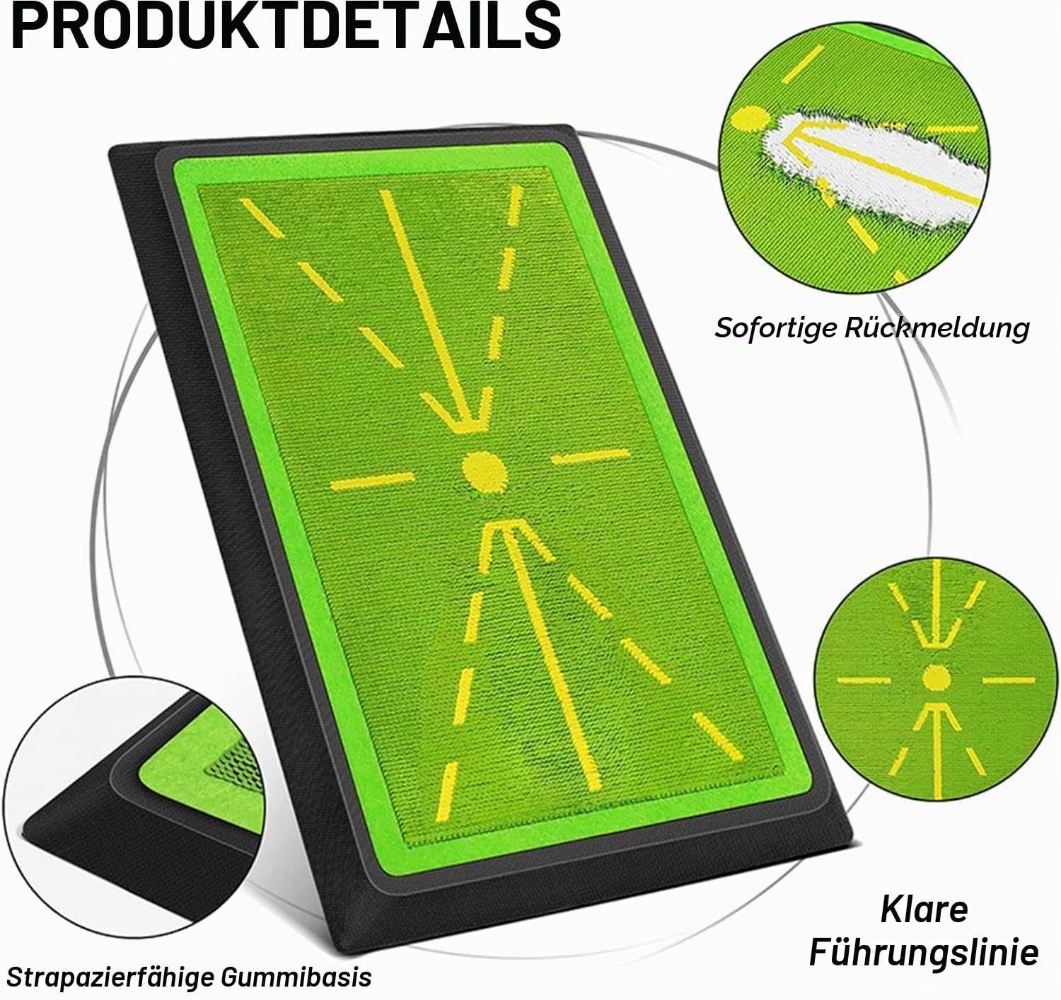 SWINGTEK Golfschwungmatte, robustes Pitchgabelbrett, 30,5 x 43,2 cm, Golf-Trainingsmatte für Schwungwege-Feedback und Indoor-Übung
