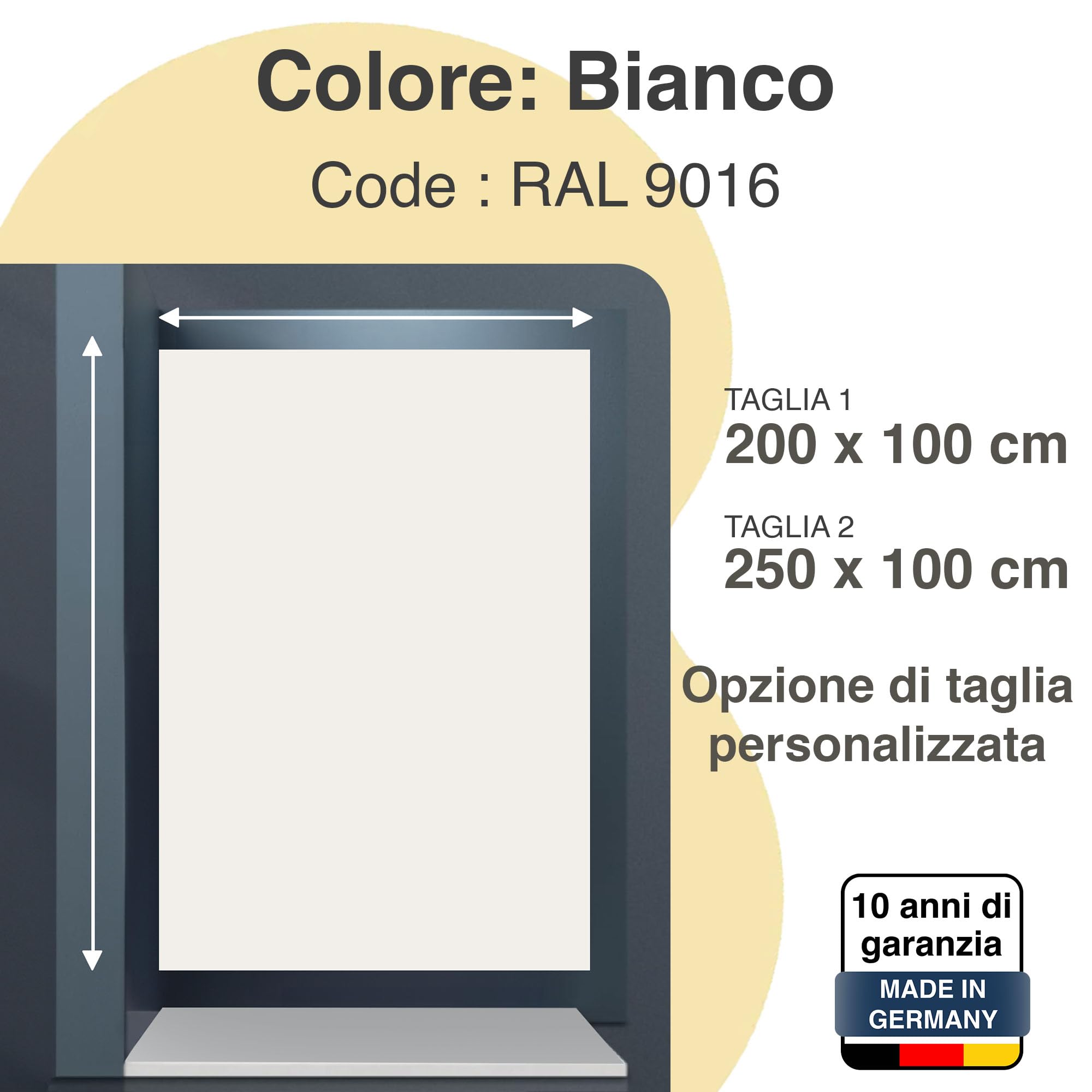 Rivestimento parete doccia | 200 x 100 cm | bianco | Pannello a parete per doccia