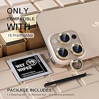 Vista 208 de Misea [3+1] for iPhone 14 Pro/iPhone 14 Pro Max Camera Lens Protector Bling, 9H Tempered Glass Camera Cover Screen Protector Metal Individual Ring