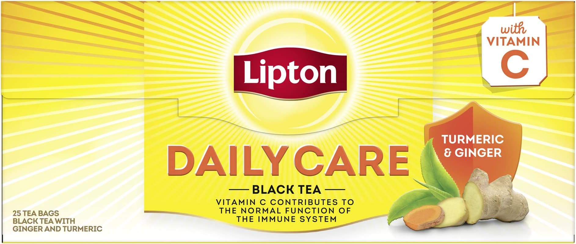 Lipton Yellow Label Daily Care Turmeric & Ginger Black Tea 25 Teabags