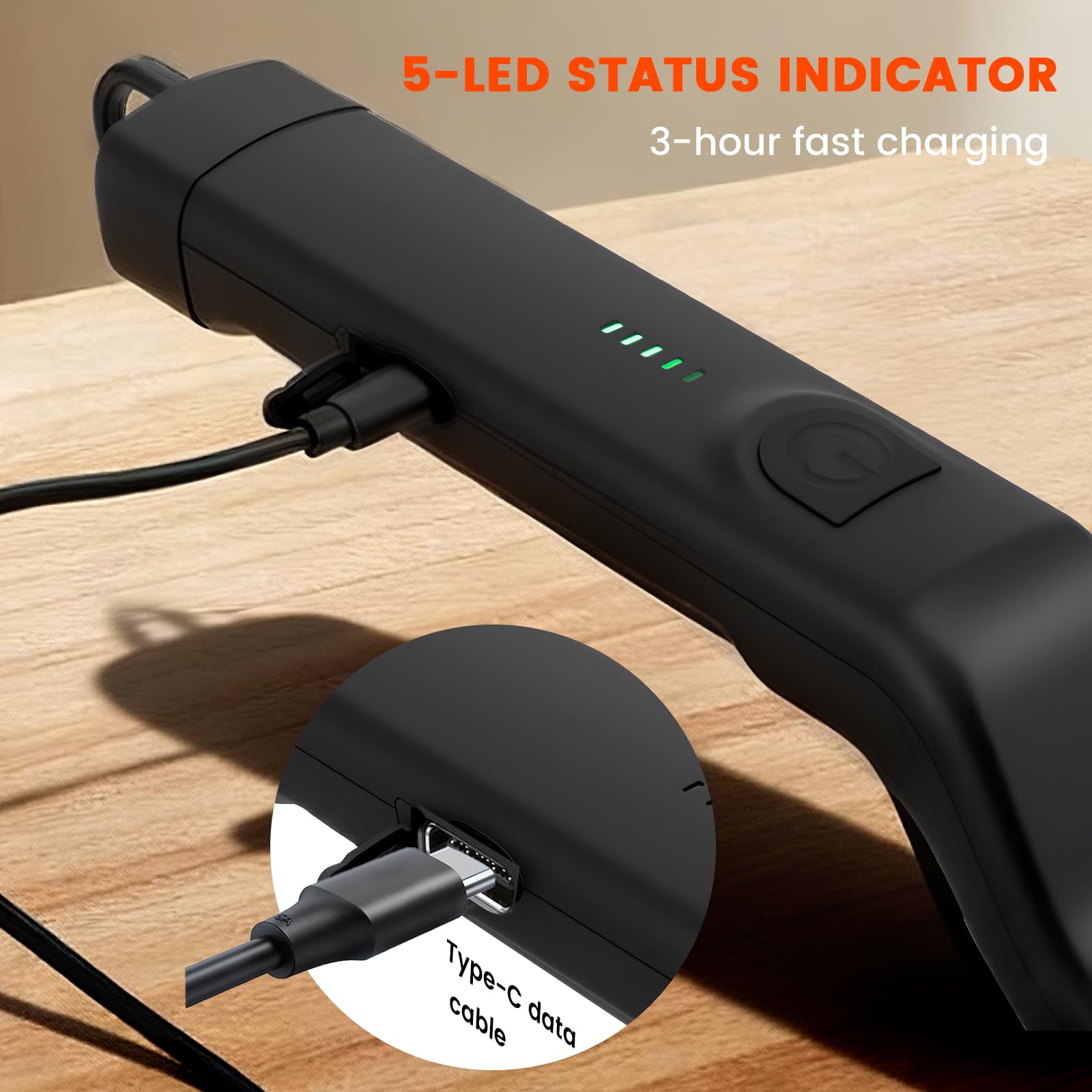Spazzola elettrica per barbecue a batteria con 3 livelli di pulizia, indicatore batteria a 5 livelli, testa regolabile a 180°, testina in acciaio inox, impermeabile, durata, resistente alle