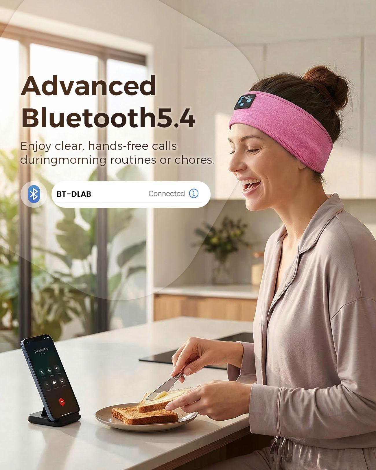 Słuchawki do spania, opaska na głowę Bluetooth, słuchawki do spania, muzyczna sportowa opaska na głowę, ultra miękka opaska do spania na boku, prezenty do spania dla mężczyzn i kobiet