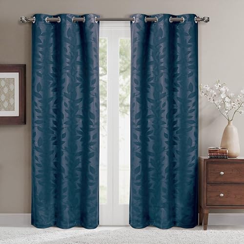 Miniatura 7 de Royal Hotel - Panel de cortina de blackout para ventana Paisley Jacquard, para colgar en arandelas, par de paneles juego de 2 paneles.