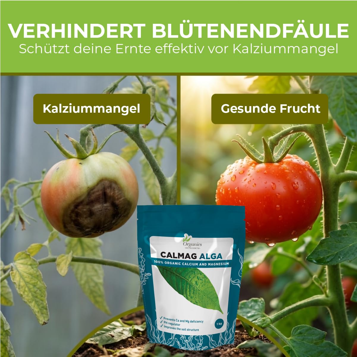 CalMag alga – Natürlicher Bodenverbesserer mit Kalzium und Magnesium, reguliert pH-Wert, stärkt Pflanzen und erhöht Erträge, geeignet für Bio-Landbau