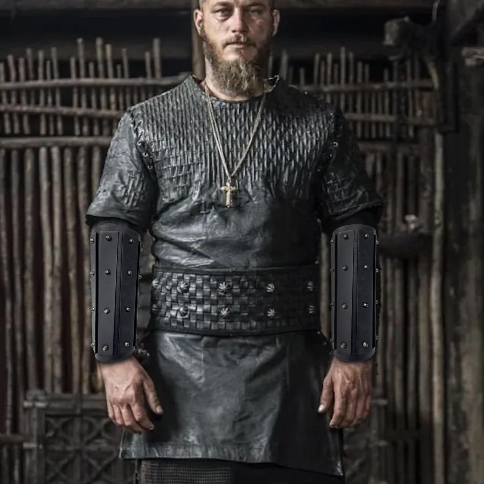 1 Paio Medieval Faux Leather Buckle Arm Bracers,cavaliere Braccio Bracciale,retro Vichingo Rinascimento Braccio Guardie