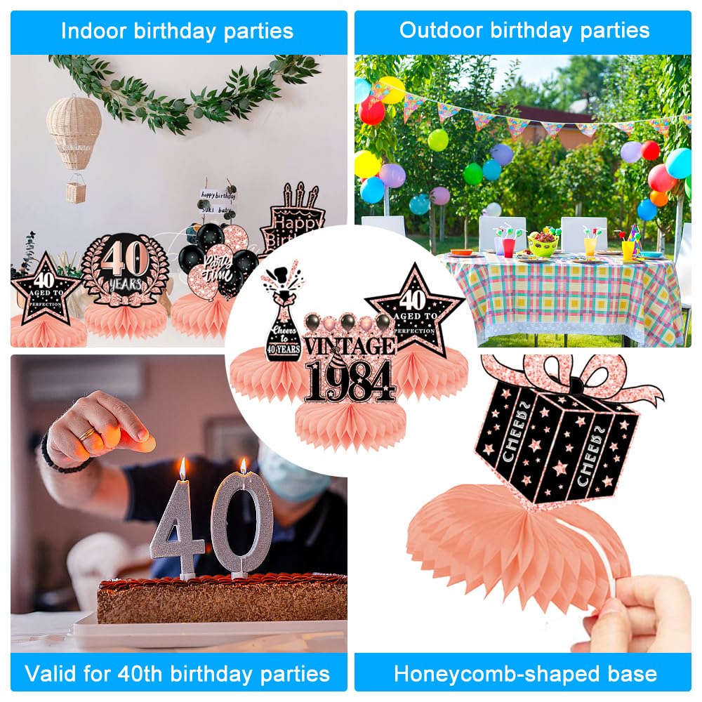 40. Geburtstag Deko Set – 10-teilige Tischdeko Mit Waben, Konfetti & Aufklebern
