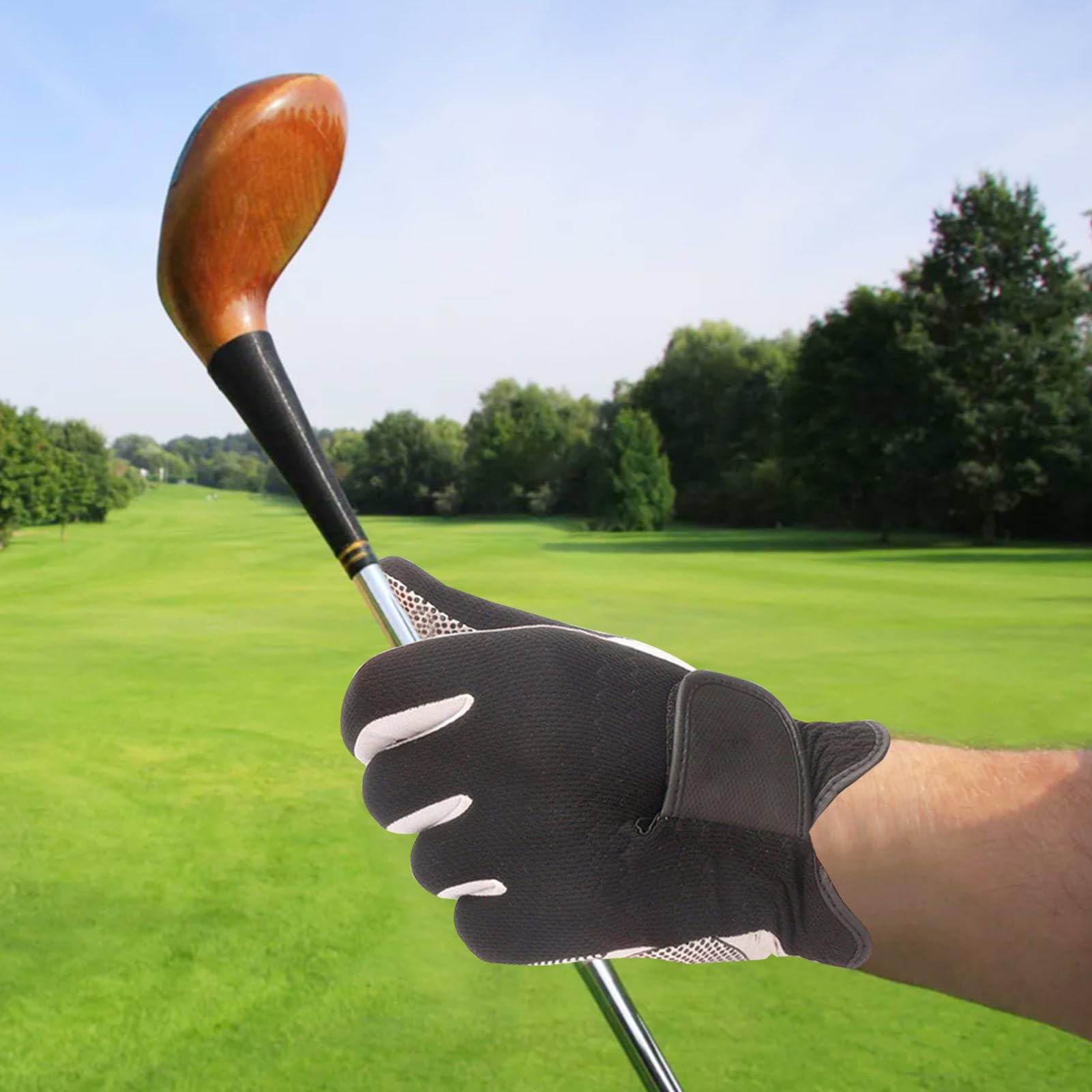 Guanti da golf da uomo, con impugnatura antiscivolo per mano sinistra, in morbido tessuto lavabile e traspirante, accessori da golf per uomini, fidanzato e padre