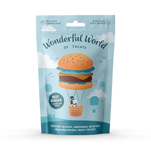 Wonderful World of Treats para perros (12 x 50 g, paquete múltiple Buger (4 hamburguesas cada una))