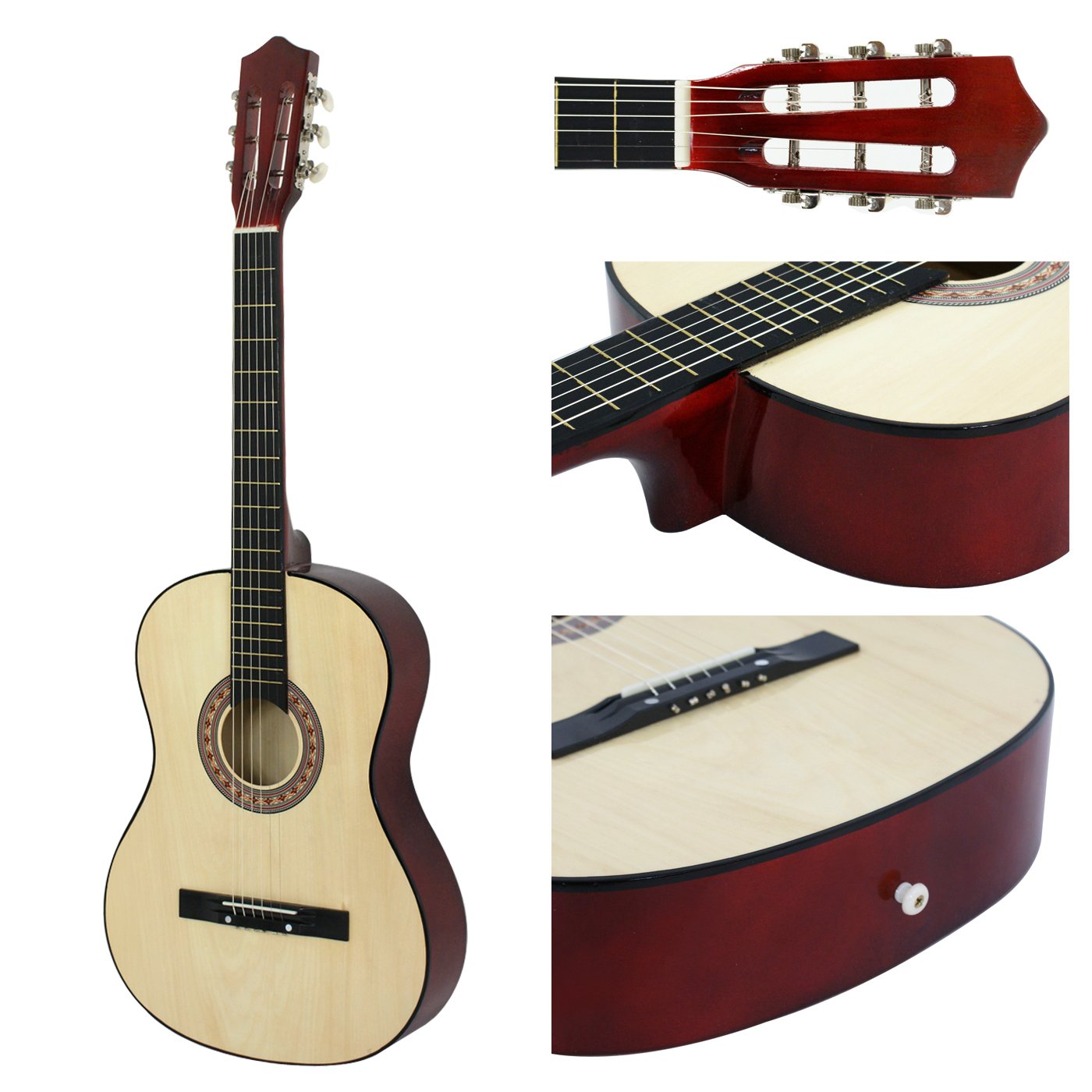 96,5 cm corde folk chitarra acustica per principianti amanti della musica Kids Gift 4 colori, natrual