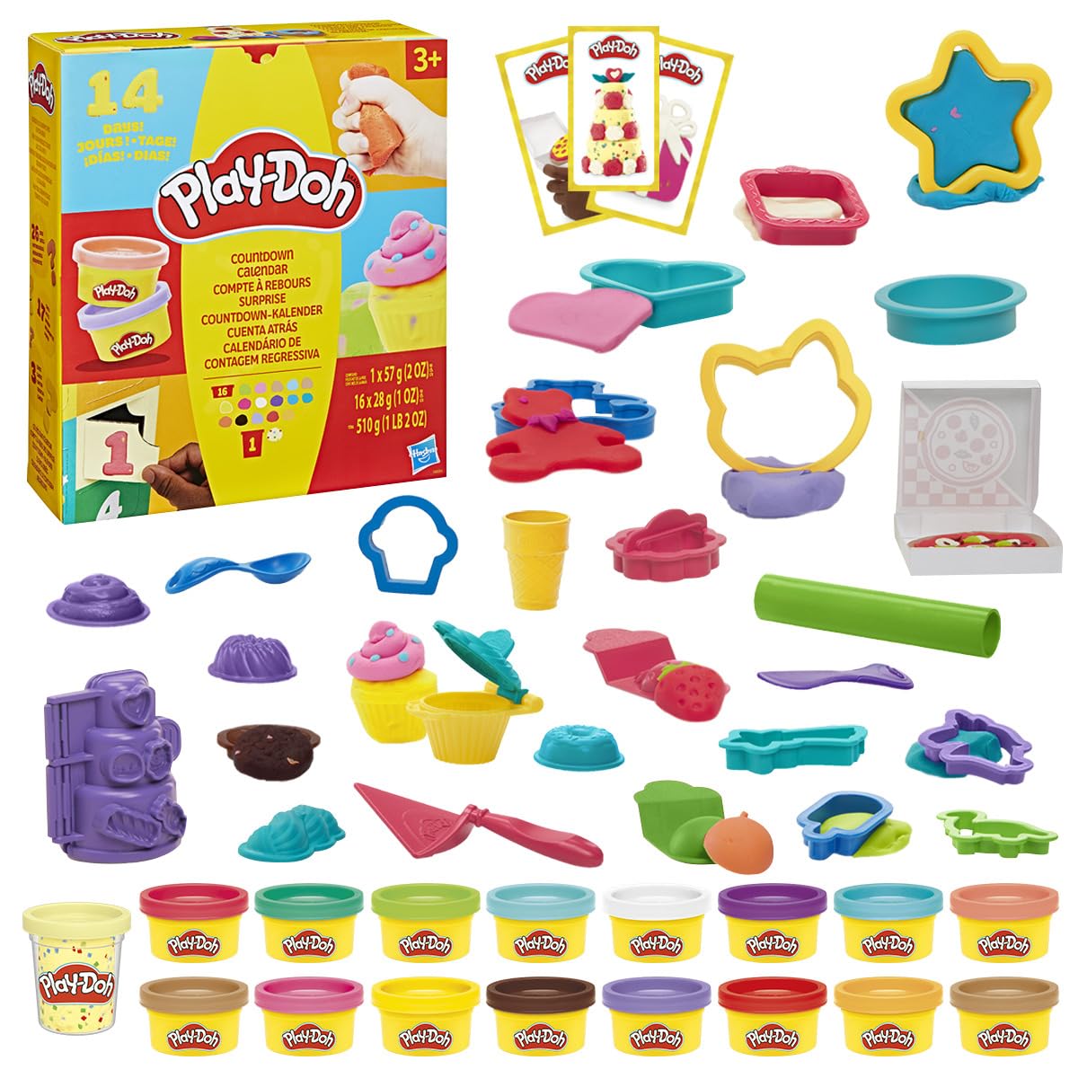 Play-Doh Advent Calendar for Kids 3+, 14 Days to Birthday, Vacation, Party, Back to School, & More, Surprise Arts & Crafts Activities, 26 Accessories & 17 Colors (Amazon Exclusive) - Image 10