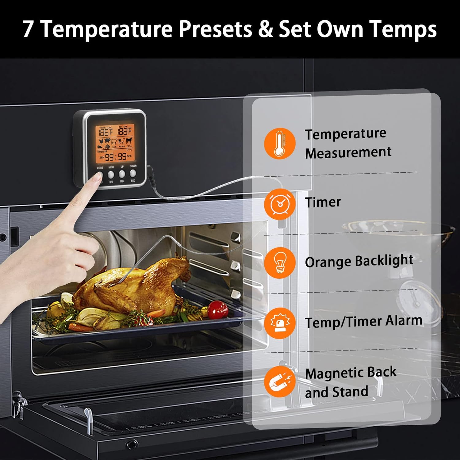 Review Food Thermometer, PhantomSky Wireless Meat Thermometer Barbecue