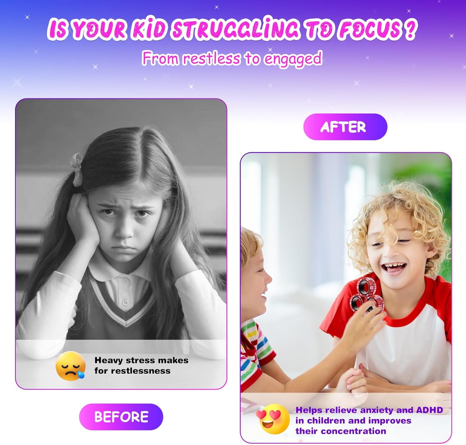 Magnetic Rings - Fidget Toys Set, Fidget Rings Idea ADHD Fidget Stress Toy Pack, Fidget Spinner Rings - Engaging Fidget Toy for Teens Boys Adults Easter Basket Stuffers Gifts