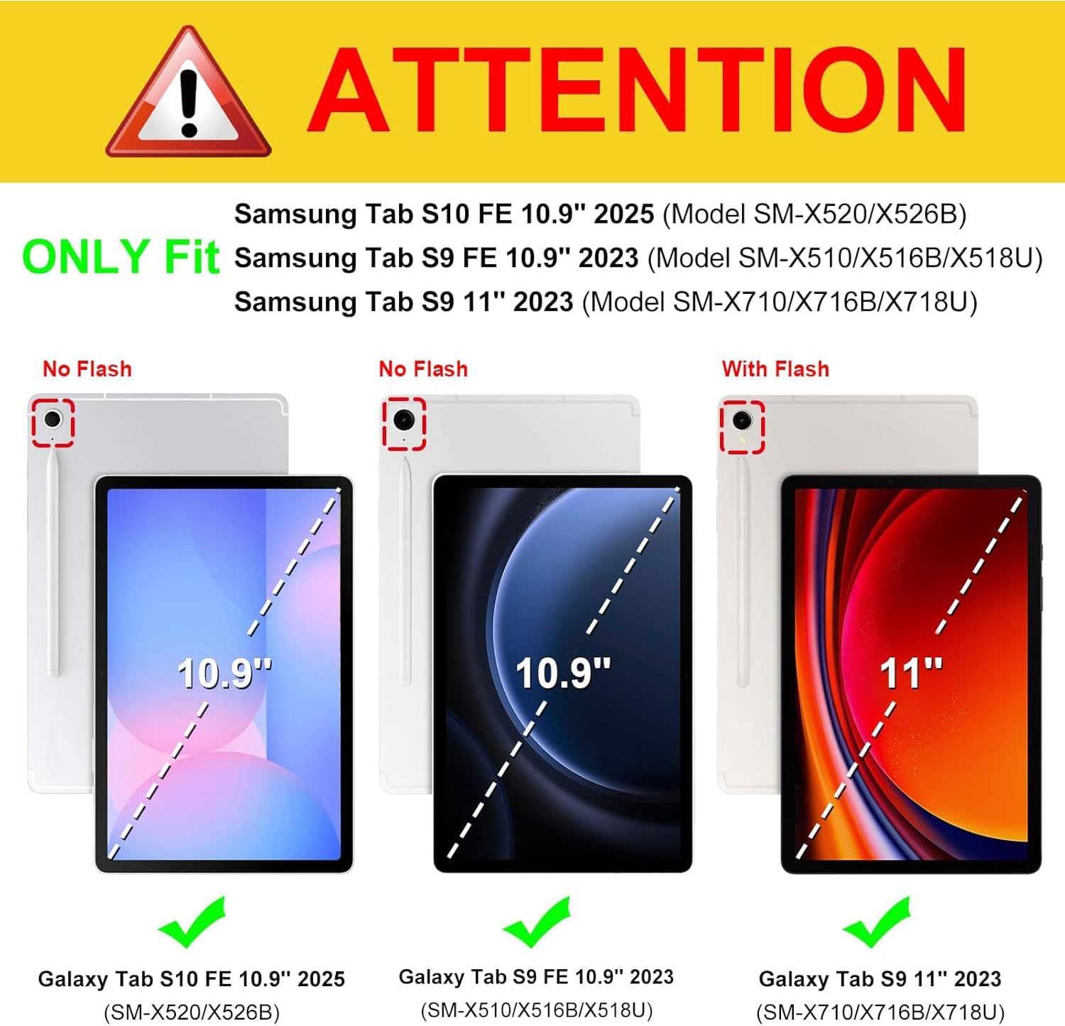 Keyboard Case for Samsung Galaxy Tab S10 Lite/S10 FE/S9 FE 10.9 Inch/Galaxy Tab S9 11 Inch 2023, Mouse and 7-Color Backlit Detachable Bluetooth Keyboard, Ultra-Thin Cover with S Pen Holder (Blue)