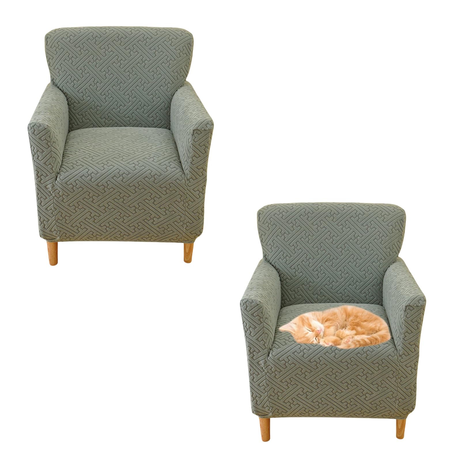 Fundas elásticas para sillón rotos o viejos solución con este pack de 2 fundas verdes