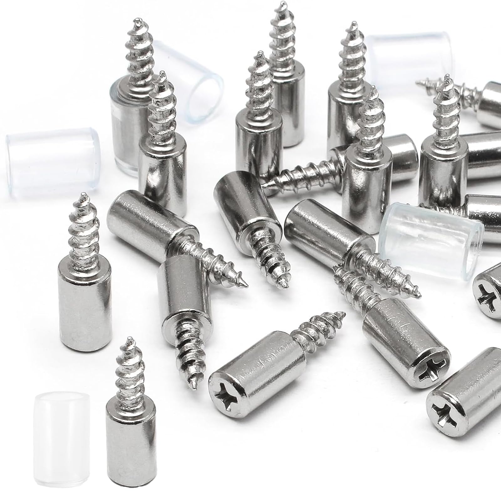Mbsivsa 20 Pack Shelf Support Pegs, Shelf Pegs With Rubber Protectors, Self-Tapping Screws, Self-Drilling Shelf Support Pins For Kitchen Cupboards Cabinet Wardrobe Furniture
