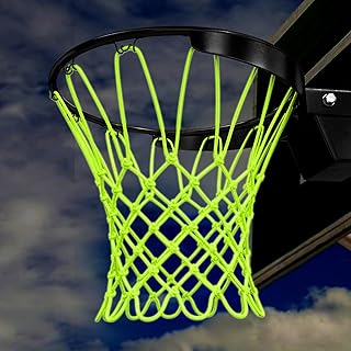 Nightlight Basketball Net Replacement, Basketball Hoop Net, Nylon Basketballs Nets Heavy Duty Outdoor, Fits Outdoor Indoor Standard Rim, All Weather Anti Whip Anti-Entanglement(12 Loops)