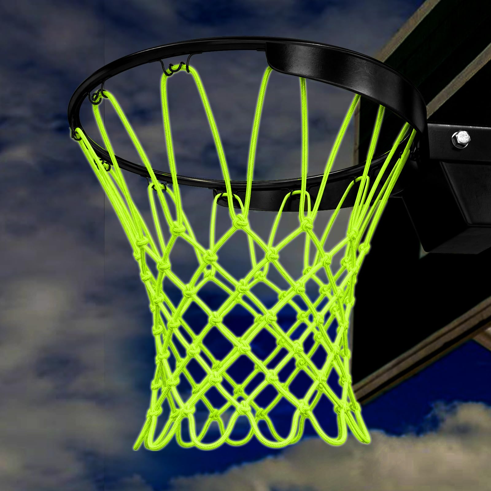 Rete per Canestro da Basket con 12 Ganci a S Anelli, Reti Professionali per Canestro da Basket Resistente Canestro da Pallacanestro Rete Argentata in Metallo per Indoor & All'aperto Gli Sport