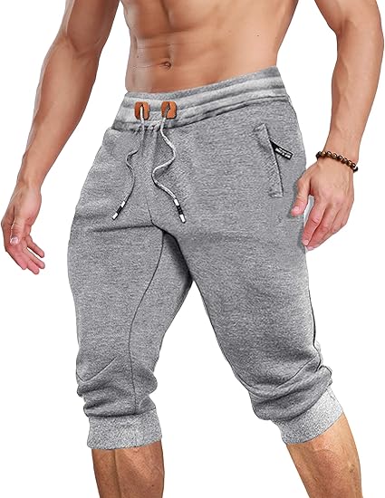 Amazon ハーフパンツ メンズ 半ズボン 短パン 半パンツ 無地 7分丈 大きいサイズ カジュアル ジョガーパンツ スポーツ 灰 グレー 5xl Jp 3xl ミディアムパンツ 通販