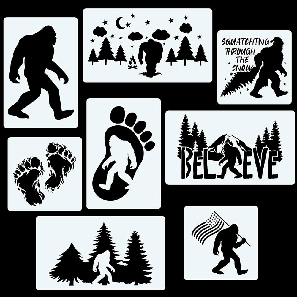 Amazon.com : CINPIUK 8PCS Bigfoot Stencils Painting on Wood