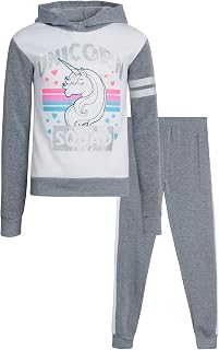 Girls' Jogger Set - Fleece Pullover Hoodie Sweatshirt and Jogger Sweatpants Set