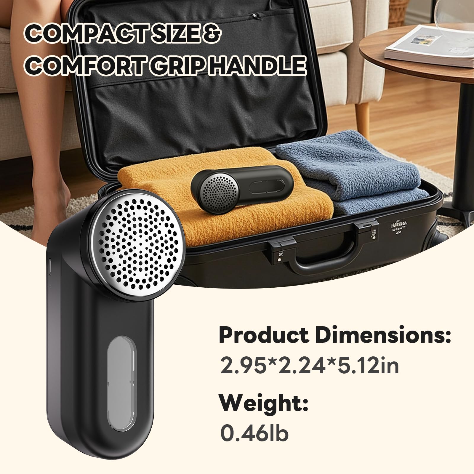 Removedor de pelusas para ropa, recargable, afeitadora eléctrica de 2 velocidades con cepillo para suéter y muebles, quitar pelusas, bolas de pelusa, píldoras, bolitas