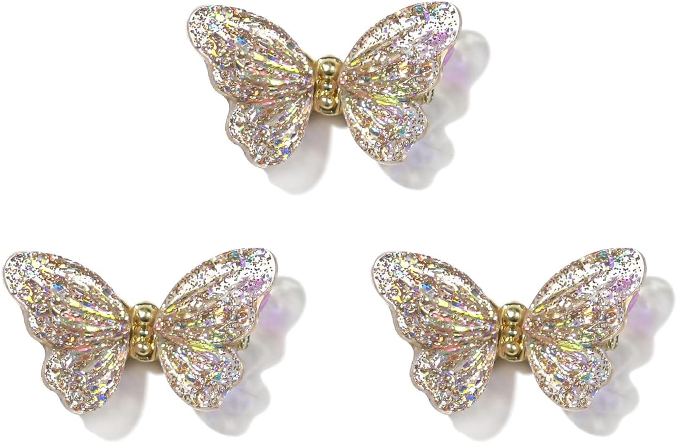 LUYANhapy9 3Pcs Nail Ornaments Fade-Resistant Wide Application Butterfly Nail Art Ornament Designs Manicure Tips for Female G