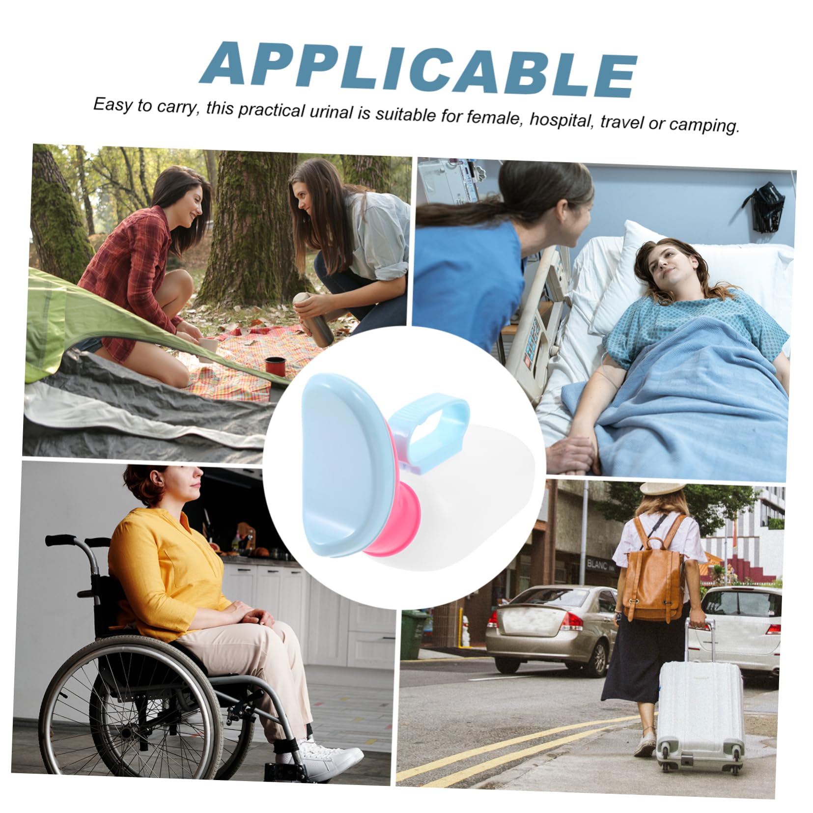 KOMBIUDA Convenient Urine Container for Women Soft Mouth Urinal Travel Emergency Urination Device